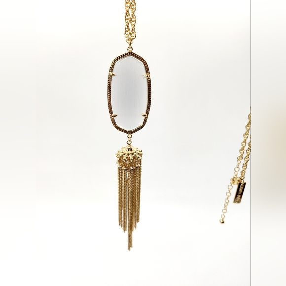 Kendra Scott Rayne Gold Long Pendant Necklace in Cats's Eye - Picture 6 of 9